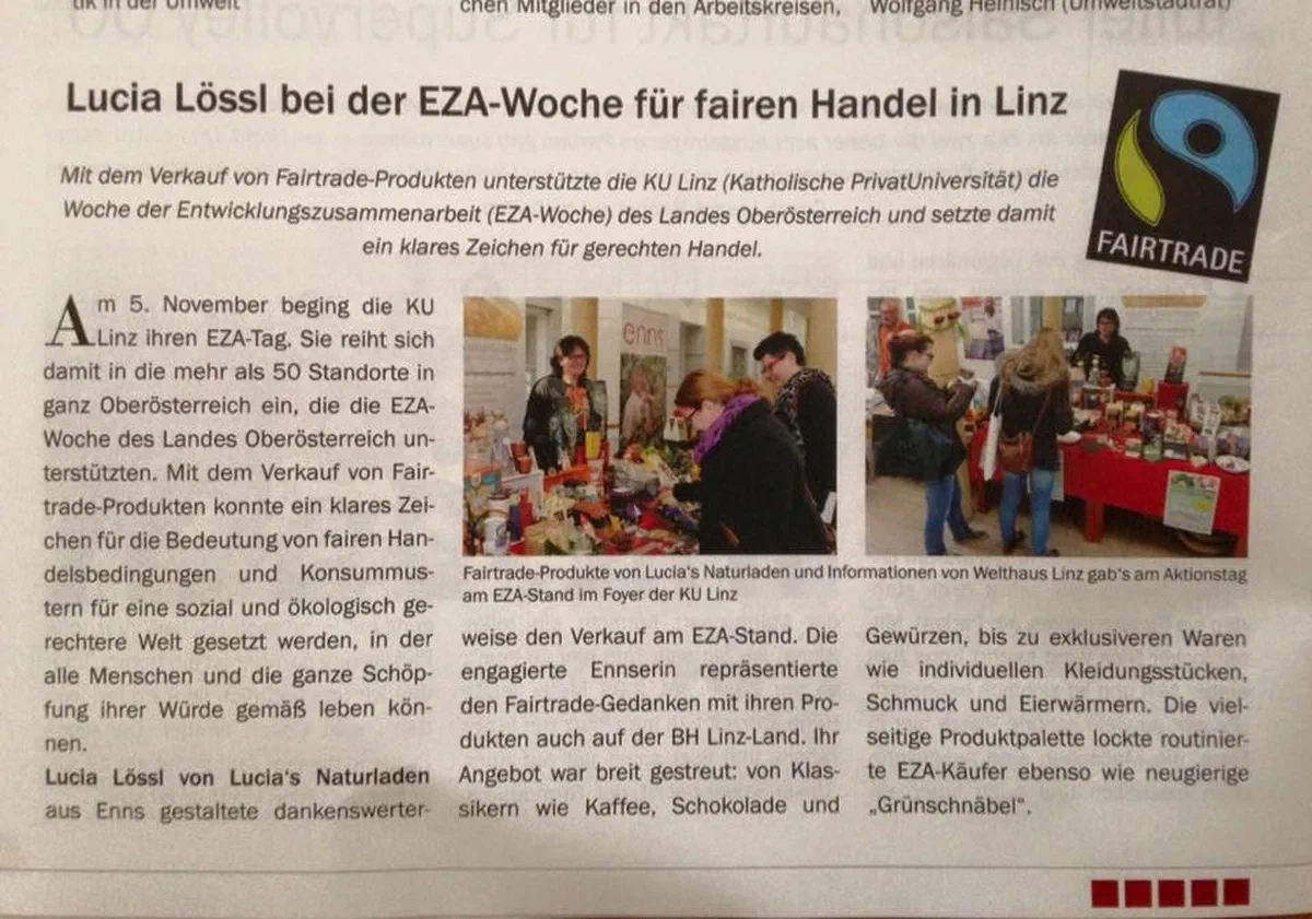 Zeitungsartikel im Ennser Zeitgeist vom 14.12.2015